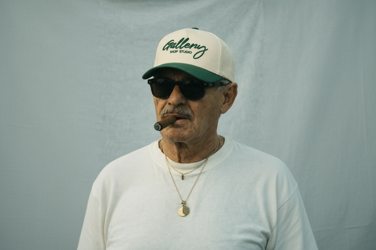 CREAM WITH GREEN HAT