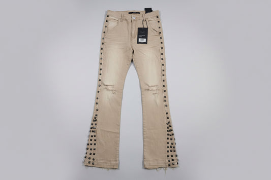 CREAM FLARED JEANS