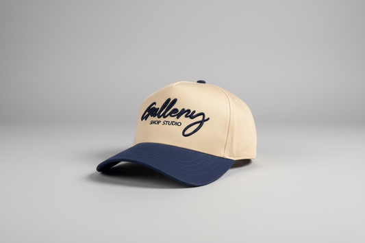 CREAM WITH NAVY HAT